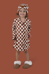 COPPER CHECKERS GIRL'S DREAM GOWN from DREAM BIG LITTLE CO