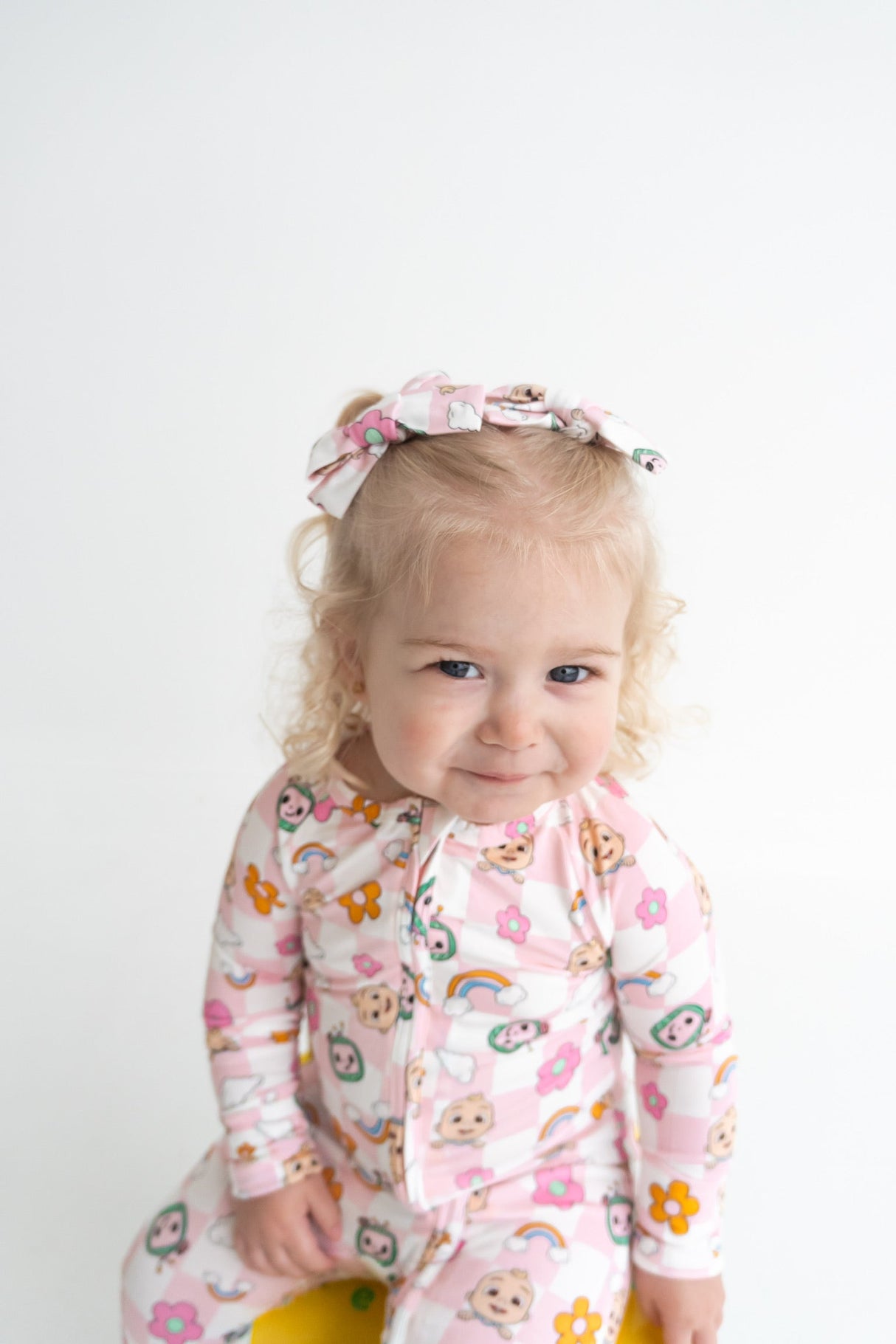 Dream Big Little Co x CoComelon JJ RAINBOW CHECKERS DREAM BOW HAIR CLIPS from DREAM BIG LITTLE CO