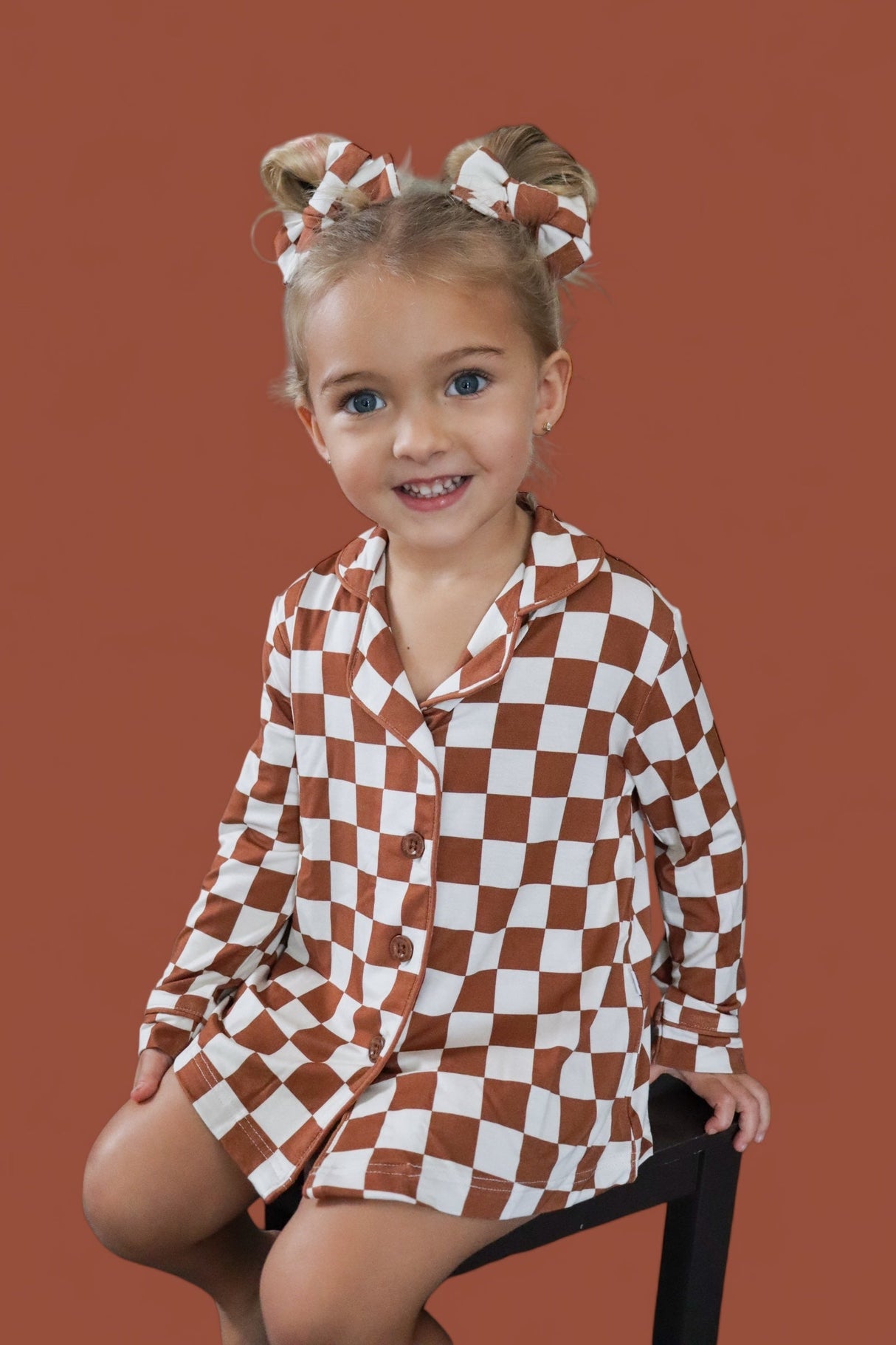 COPPER CHECKERS GIRL'S DREAM GOWN from DREAM BIG LITTLE CO
