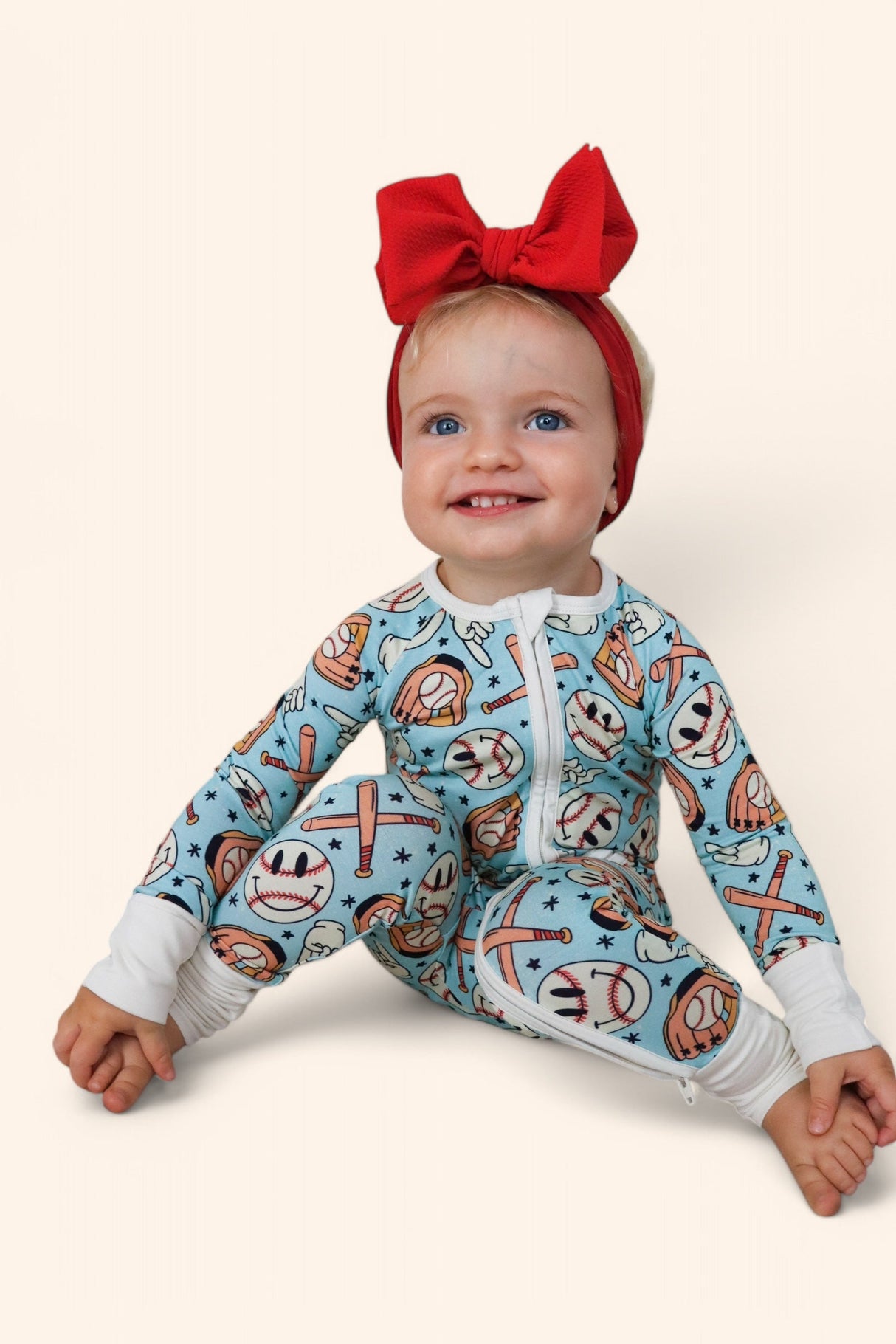 BASEBALL SMILEY DREAM ROMPER from DREAM BIG LITTLE CO