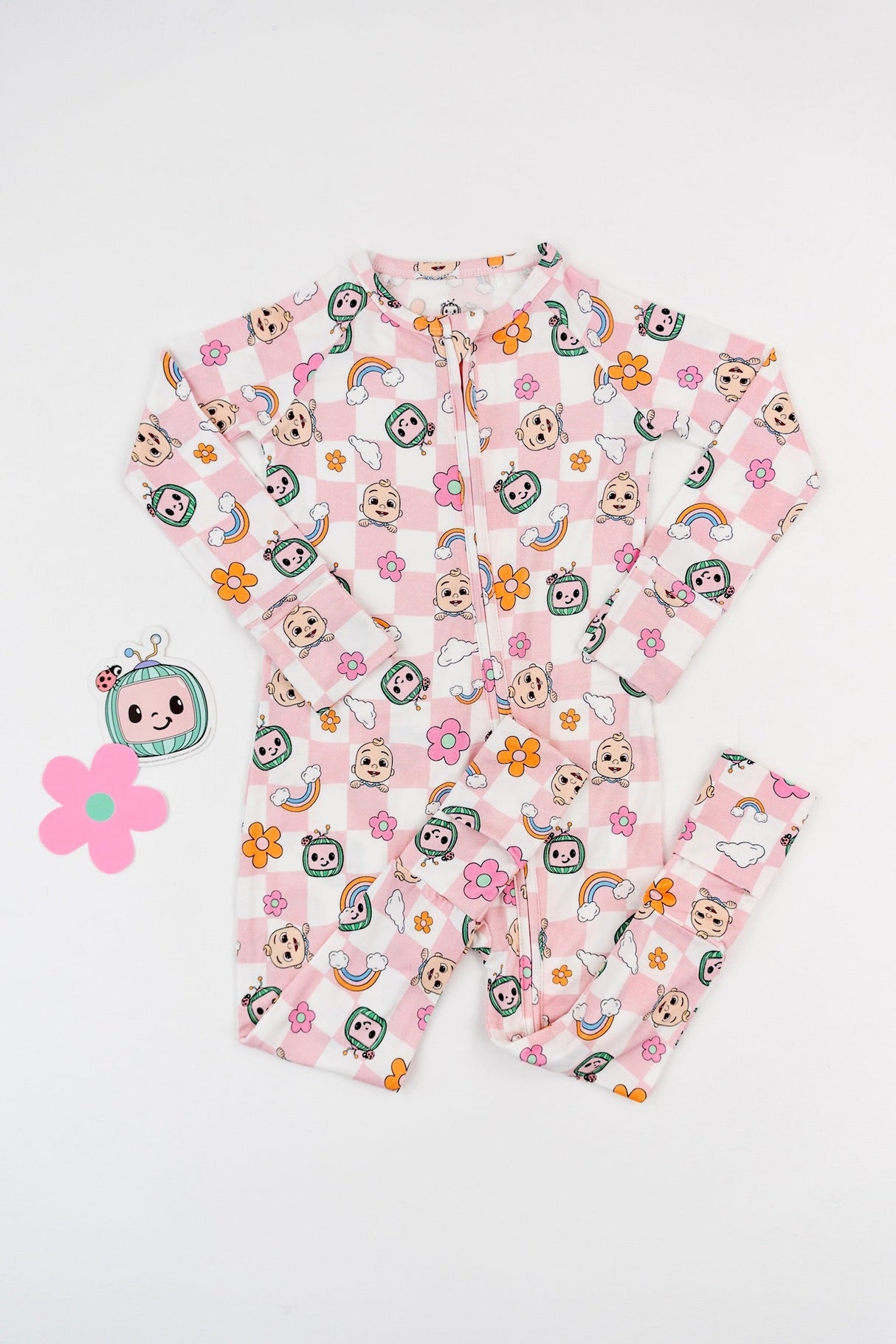 Dream Big Little Co x CoComelon JJ RAINBOW CHECKERS DREAM ROMPER from DREAM BIG LITTLE CO