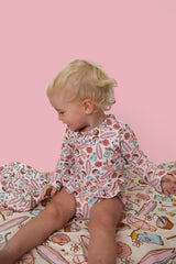 FUN IN THE SUN DREAM TWO-PIECE RASH GUARD RUFFLE SWIM SUIT from DREAM BIG LITTLE CO