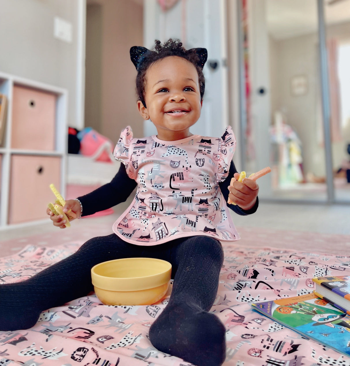 Kitty Splash Mat - A Waterproof Catch-All for Highchair Spills and More! from BapronBaby