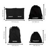 BA Travel Set, 8-pack Black From Bag-all