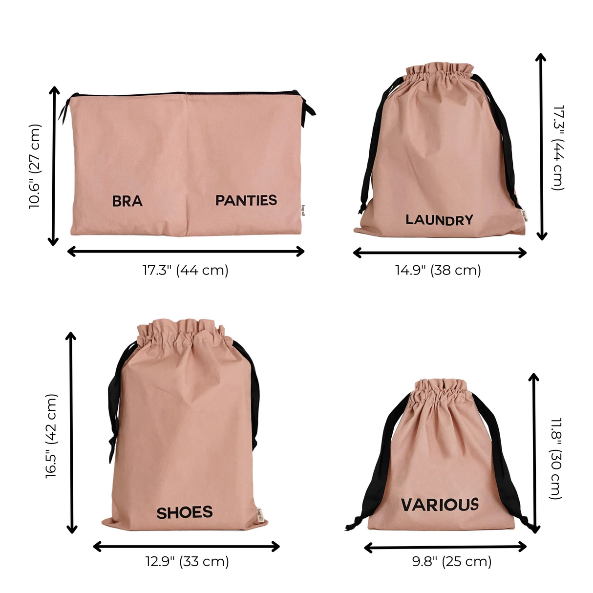 BA Travel Set, 8-pack Pink/Blush From Bag-all