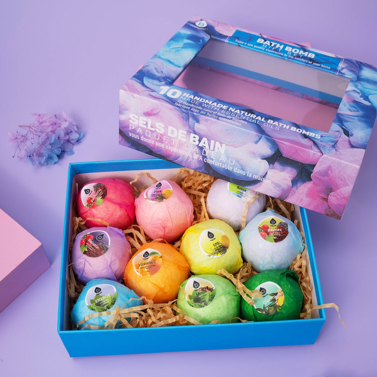 10 Pcs of Handmade, Natural and Organic Bath Bombs from Pursonic