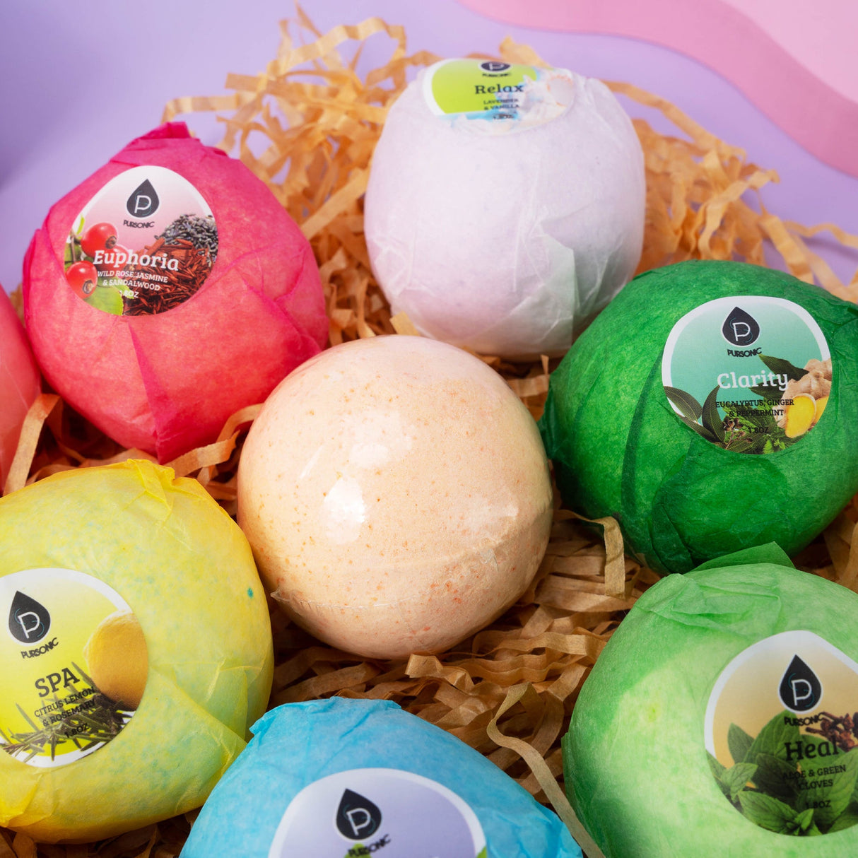 10 Pcs of Handmade, Natural and Organic Bath Bombs from Pursonic