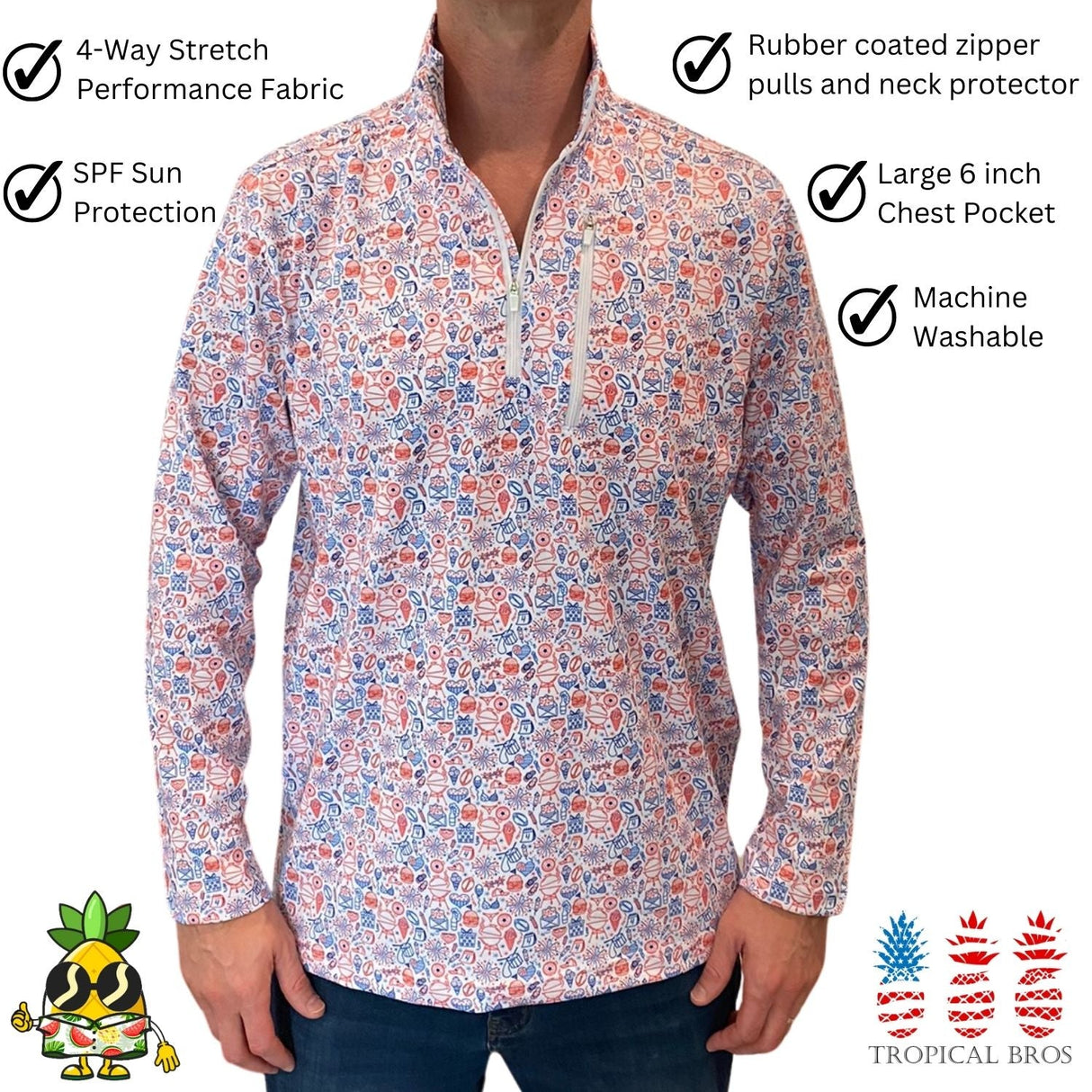 BBQ America Quarter Zip from Tropical Bros