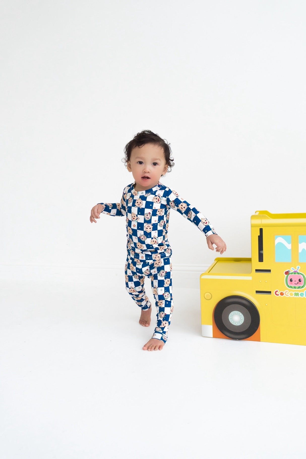 Dream Big Little Co x CoComelon JJ STARRY NIGHT CHECKERS DREAM ROMPER from DREAM BIG LITTLE CO