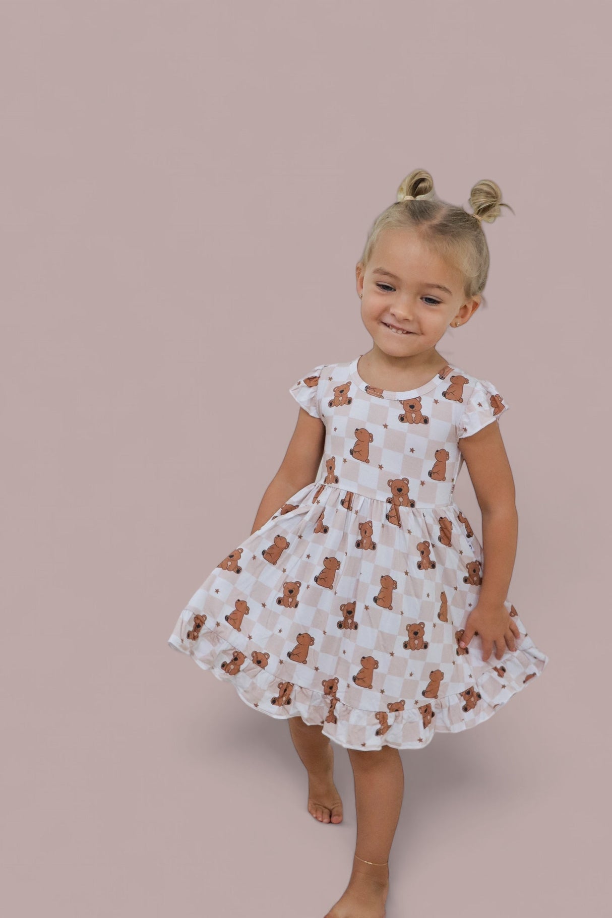 COZY BEAR DREAM RUFFLE DRESS from DREAM BIG LITTLE CO