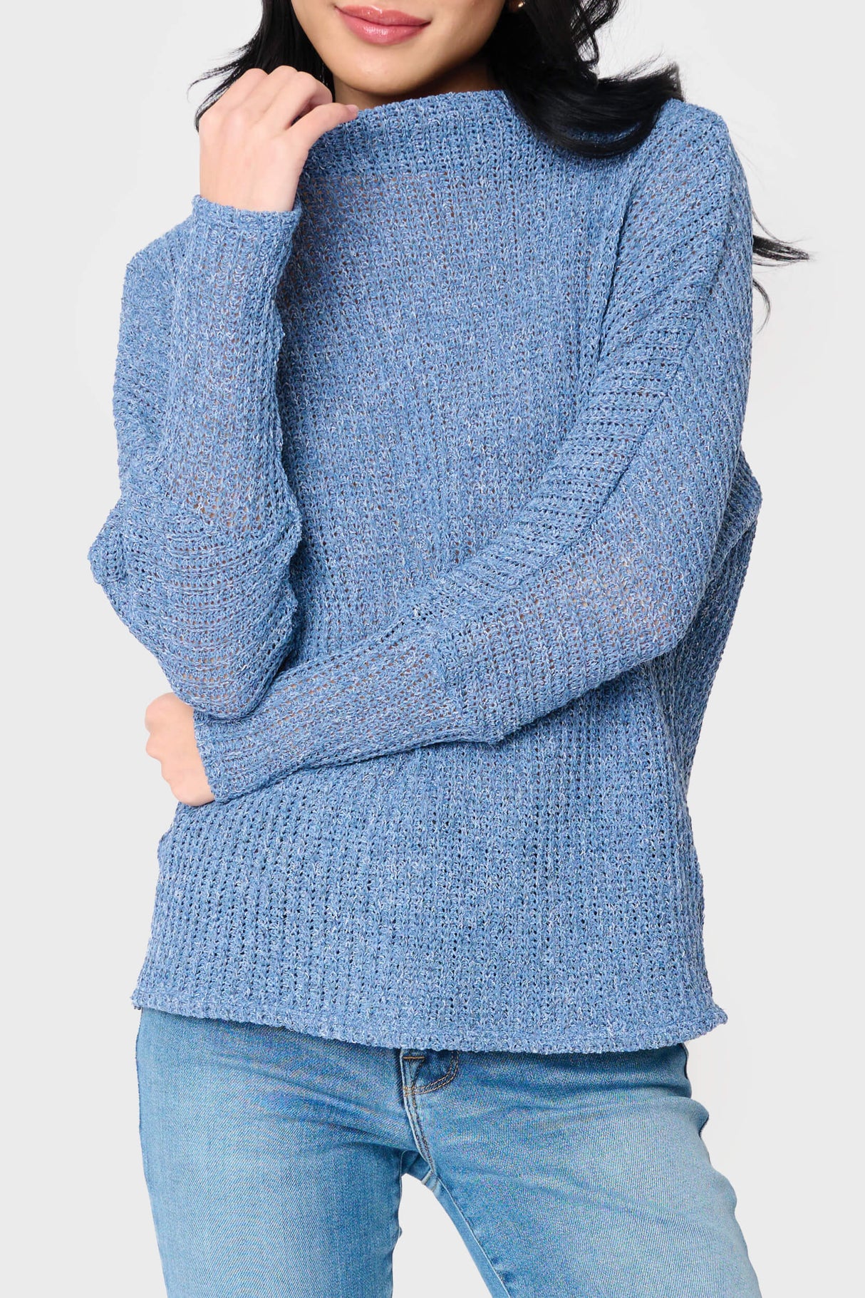 Slouchy Off Shoulder Open Stitch Sweater From Gibsonlook