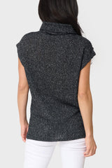 Cap Sleeve Funnel Neck Top  From Gibsonlook