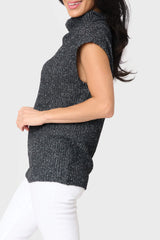 Cap Sleeve Funnel Neck Top  From Gibsonlook