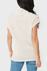 Cap Sleeve Funnel Neck Top  From Gibsonlook