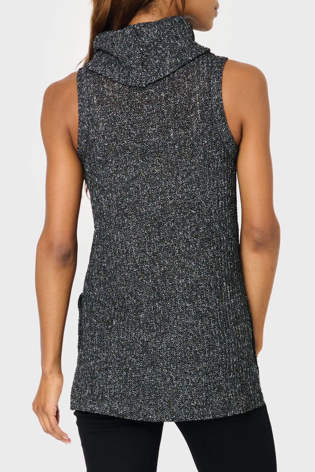 Roll Neck Sleeveless Crochet Vest from Gibsonlook