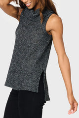 Roll Neck Sleeveless Crochet Vest from Gibsonlook