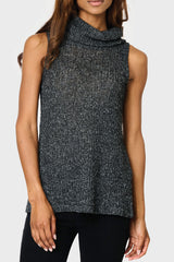 Roll Neck Sleeveless Crochet Vest from Gibsonlook