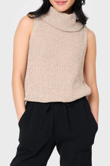 Roll Neck Sleeveless Crochet Vest from Gibsonlook