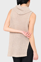 Roll Neck Sleeveless Crochet Vest from Gibsonlook