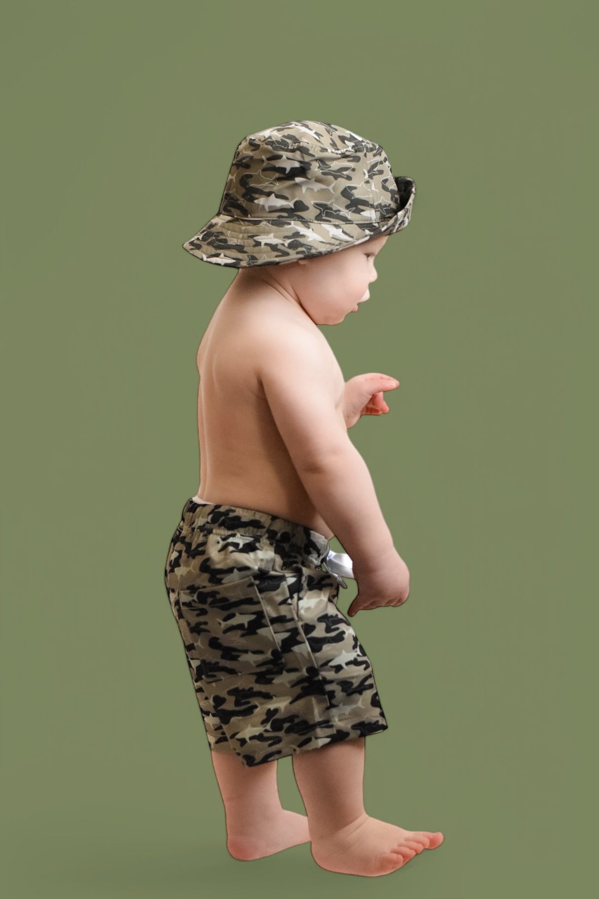 CAMO SHARK BOY'S DREAM SWIM TRUNKS from DREAM BIG LITTLE CO