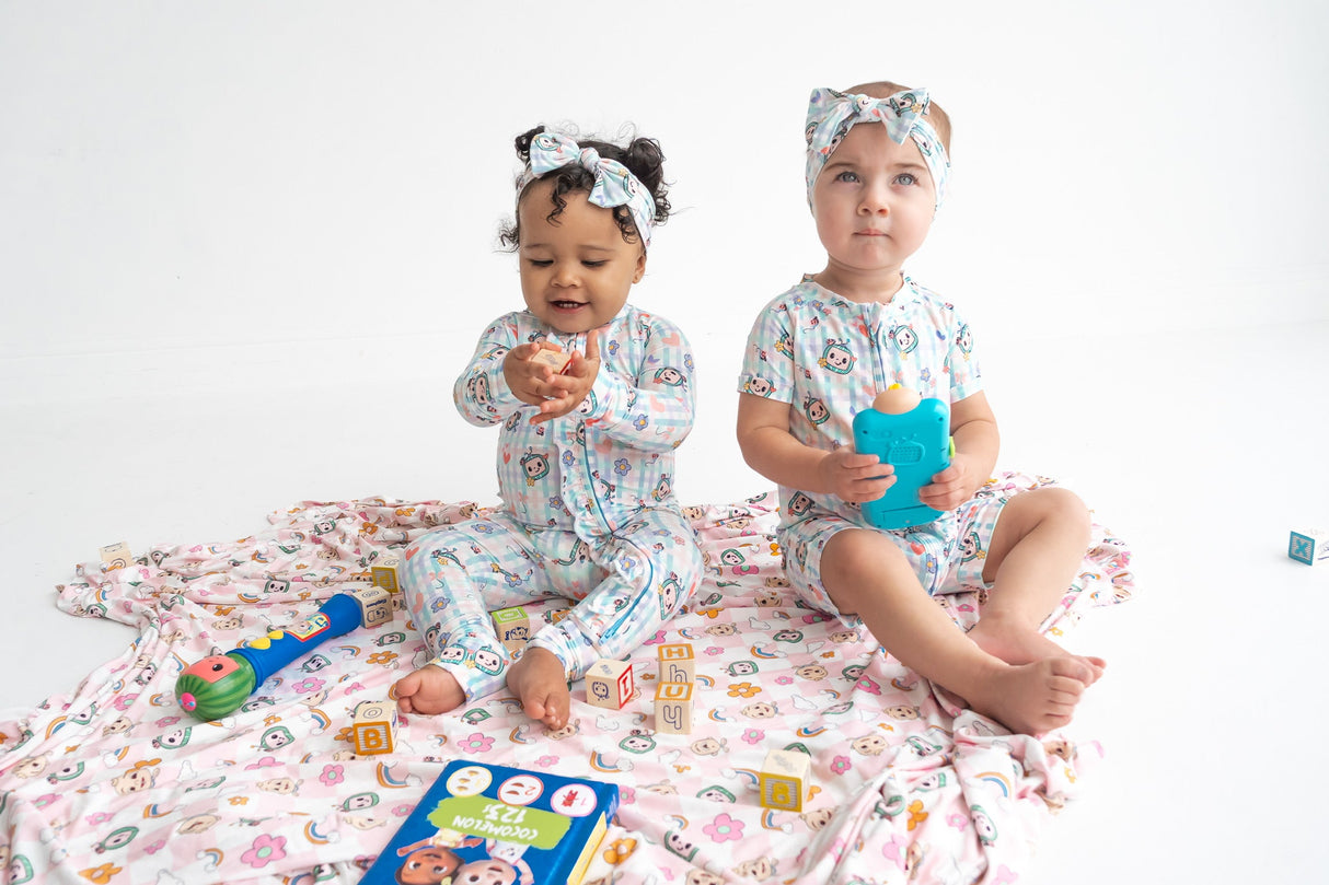 Dream Big Little Co x CoComelon SPRINGTIME MELON DREAM RUFFLE ROMPER from DREAM BIG LITTLE CO