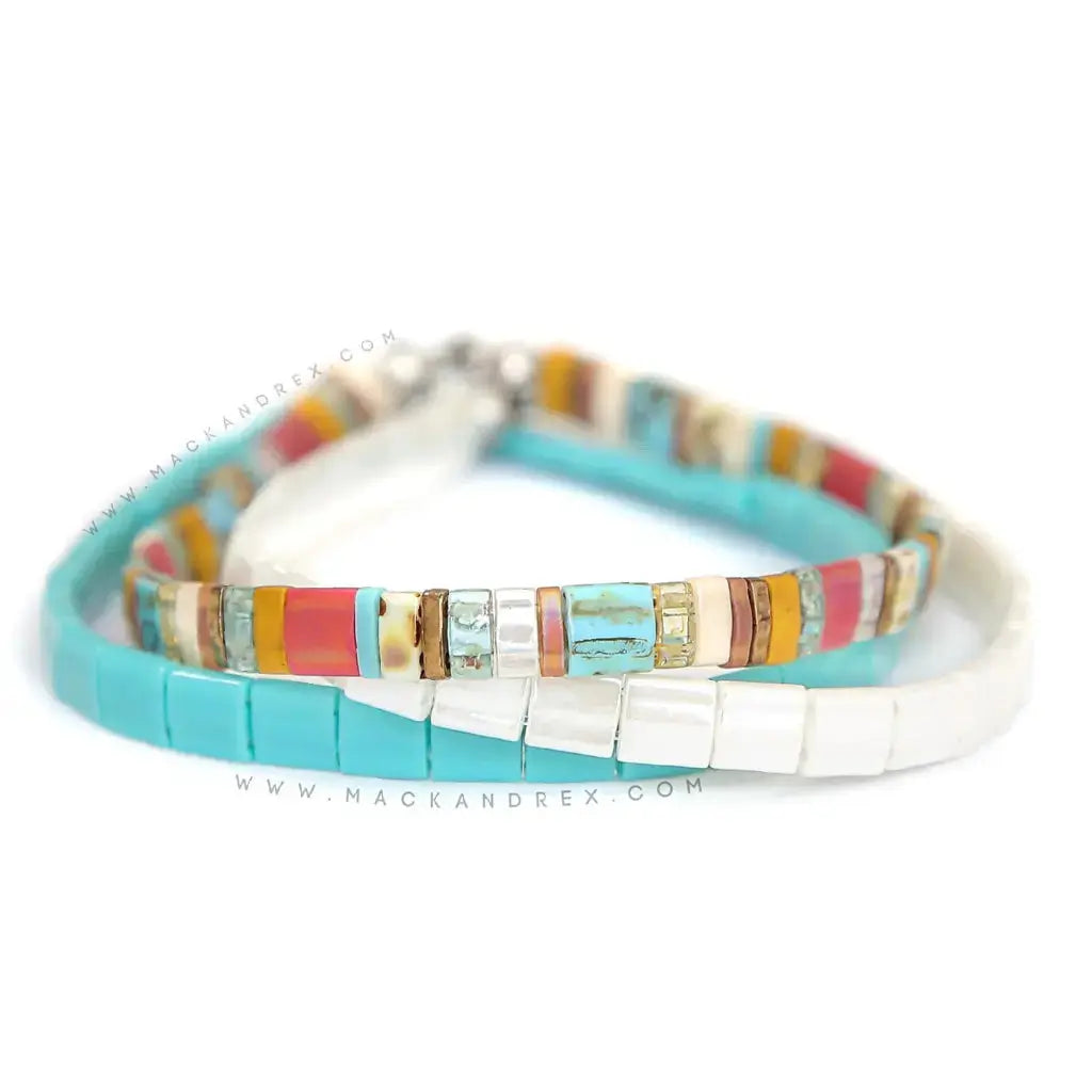 BEACH BUM - Tila Bead Bracelet Stack of 3 from Mack & Rex
