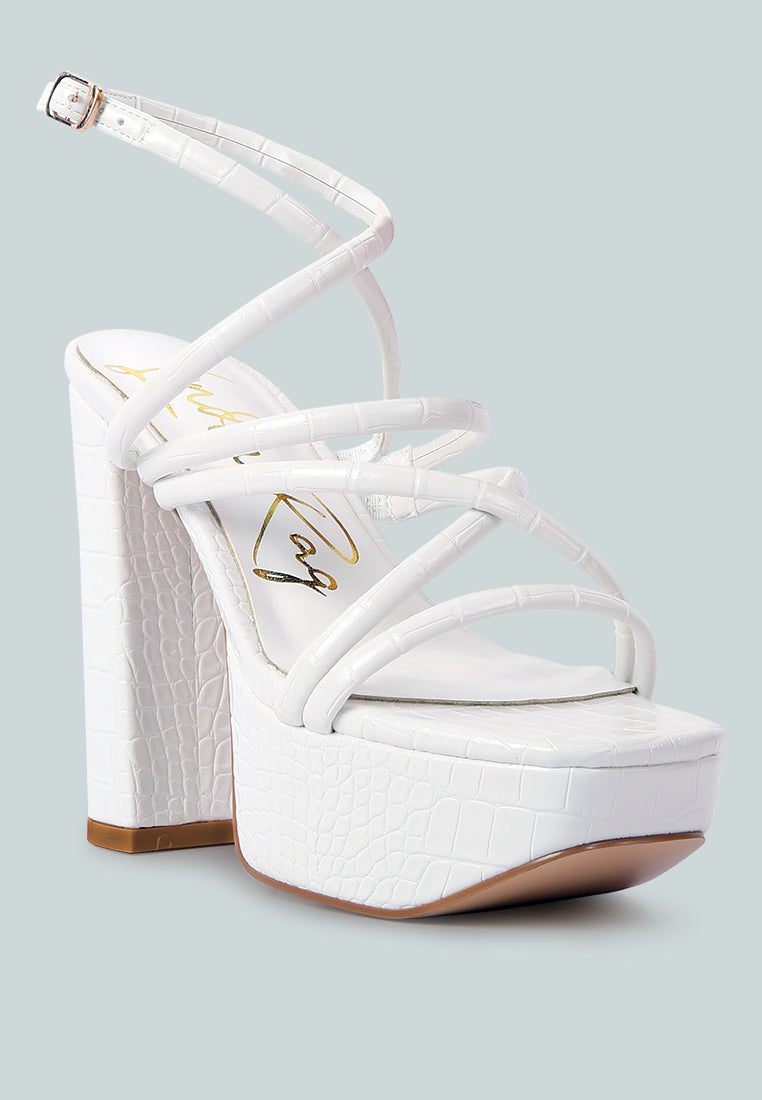 Beam Tips Strappy Chunky Platform High Heel Sandals from London Rag International