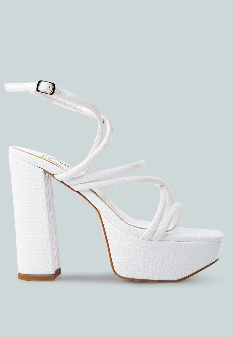 Beam Tips Strappy Chunky Platform High Heel Sandals from London Rag International
