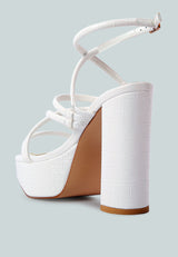Beam Tips Strappy Chunky Platform High Heel Sandals from London Rag International