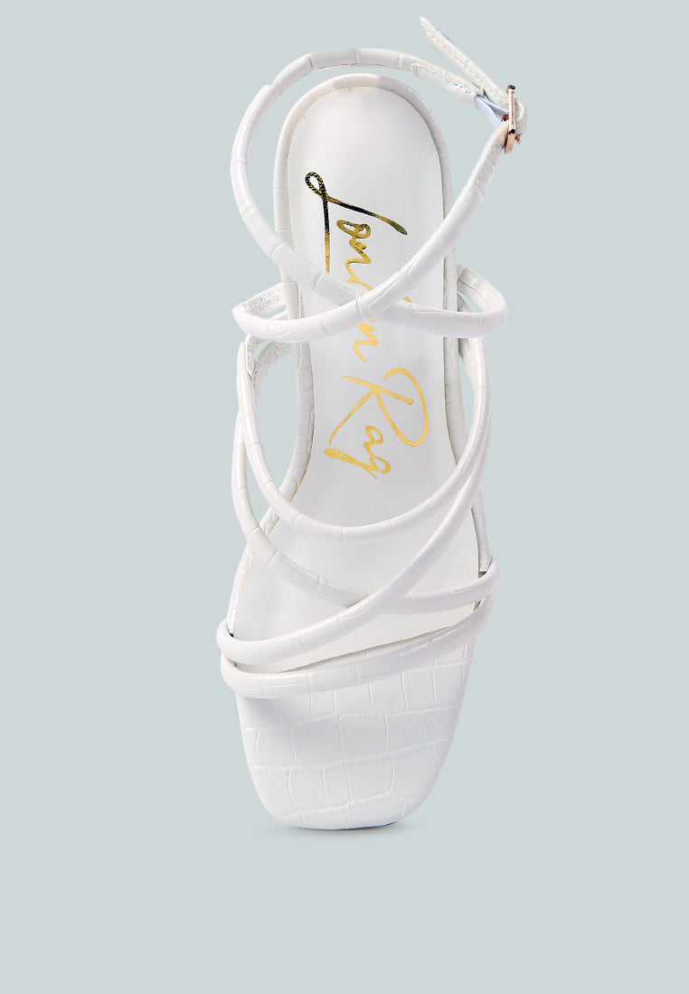 Beam Tips Strappy Chunky Platform High Heel Sandals from London Rag International