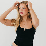 Belinda Pearl Cross Y-Drop Necklace - WATERPROOF from Pretty Simple