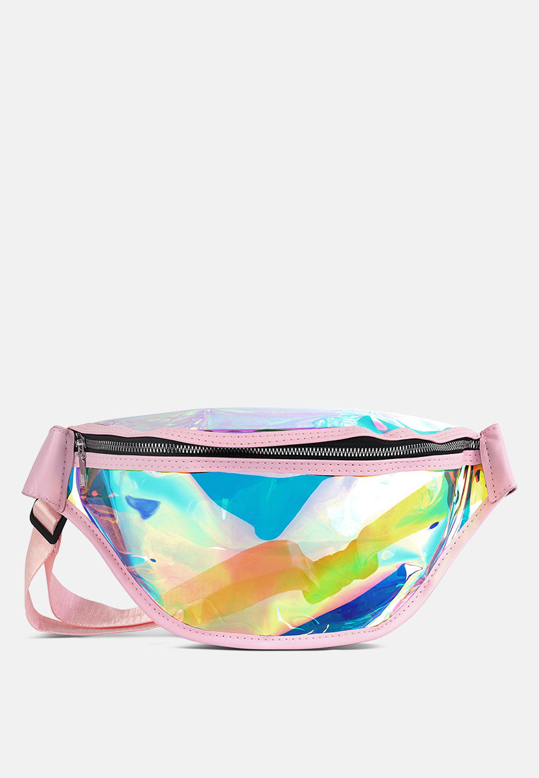 Pink Clear Hologram Fanny Pack from London Rag International