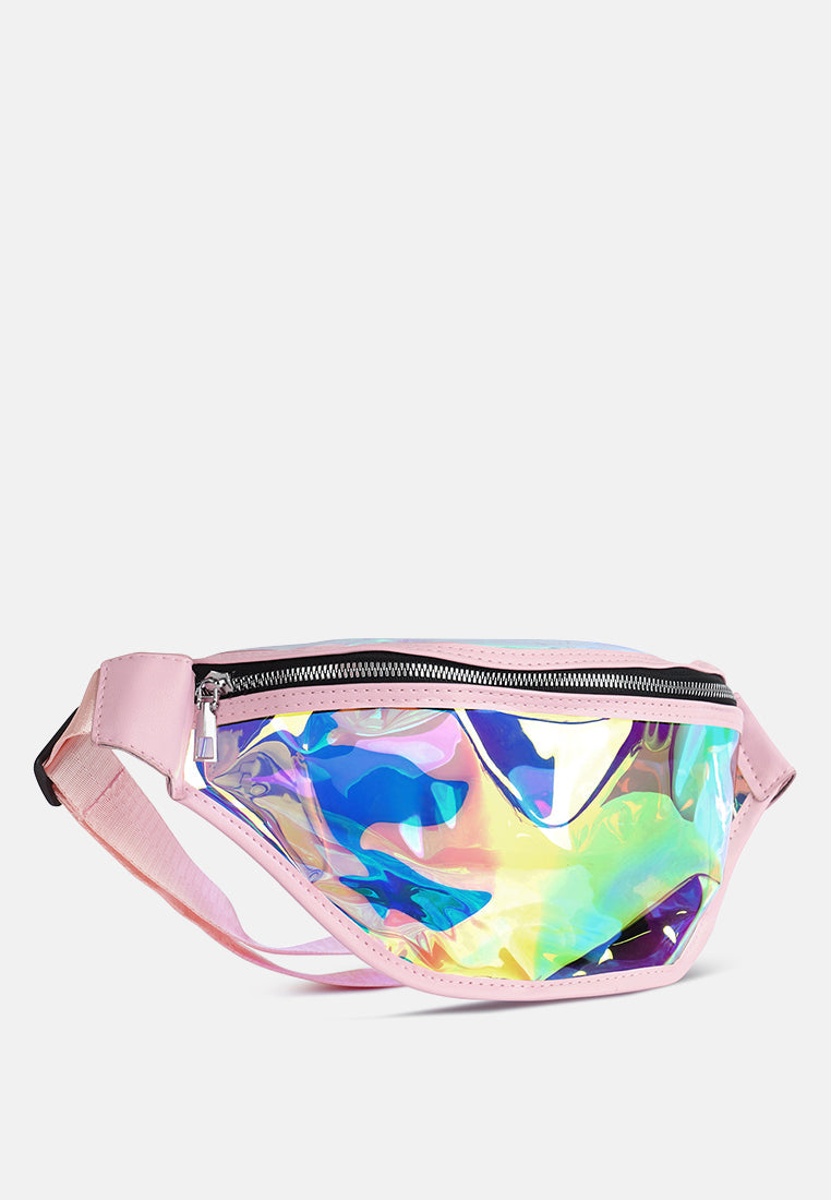 Pink Clear Hologram Fanny Pack from London Rag International