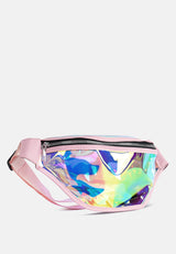 Pink Clear Hologram Fanny Pack from London Rag International