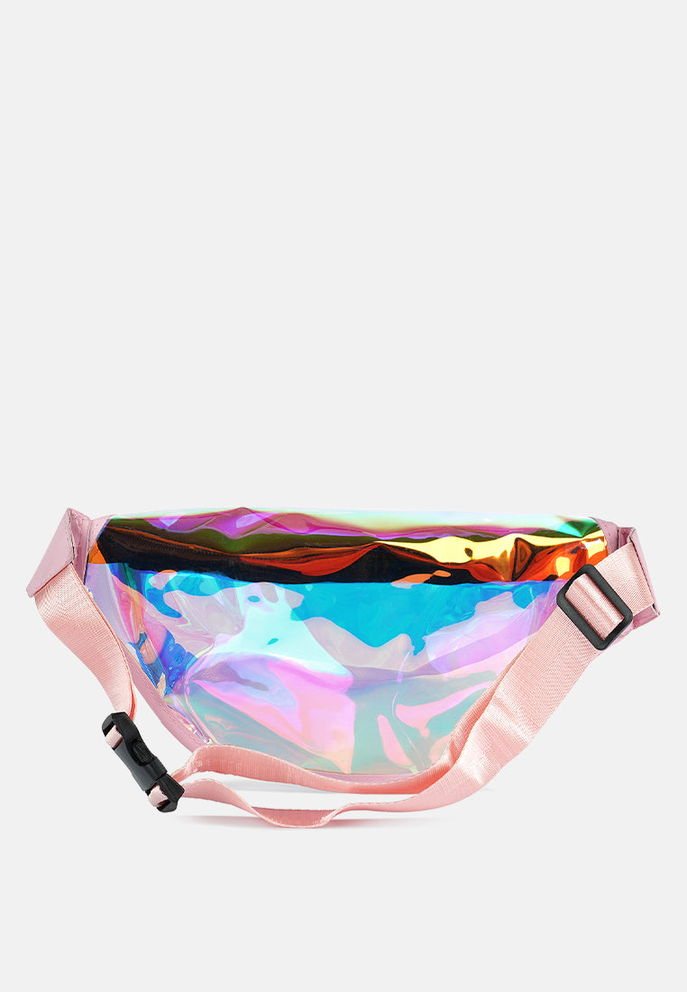 Pink Clear Hologram Fanny Pack from London Rag International