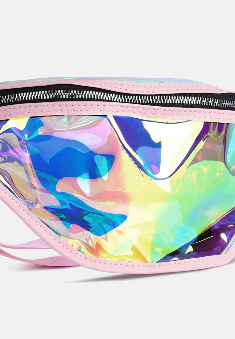 Pink Clear Hologram Fanny Pack from London Rag International