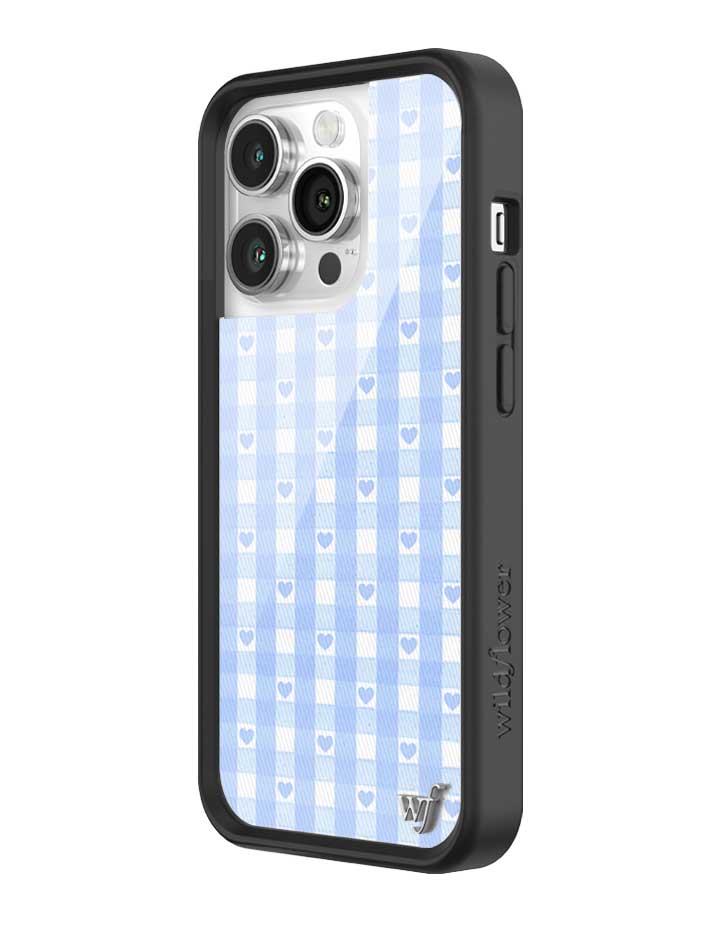Blue Gingham Hearts iPhone Case from Wildflower Cases