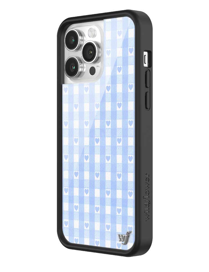 Blue Gingham Hearts iPhone Case from Wildflower Cases