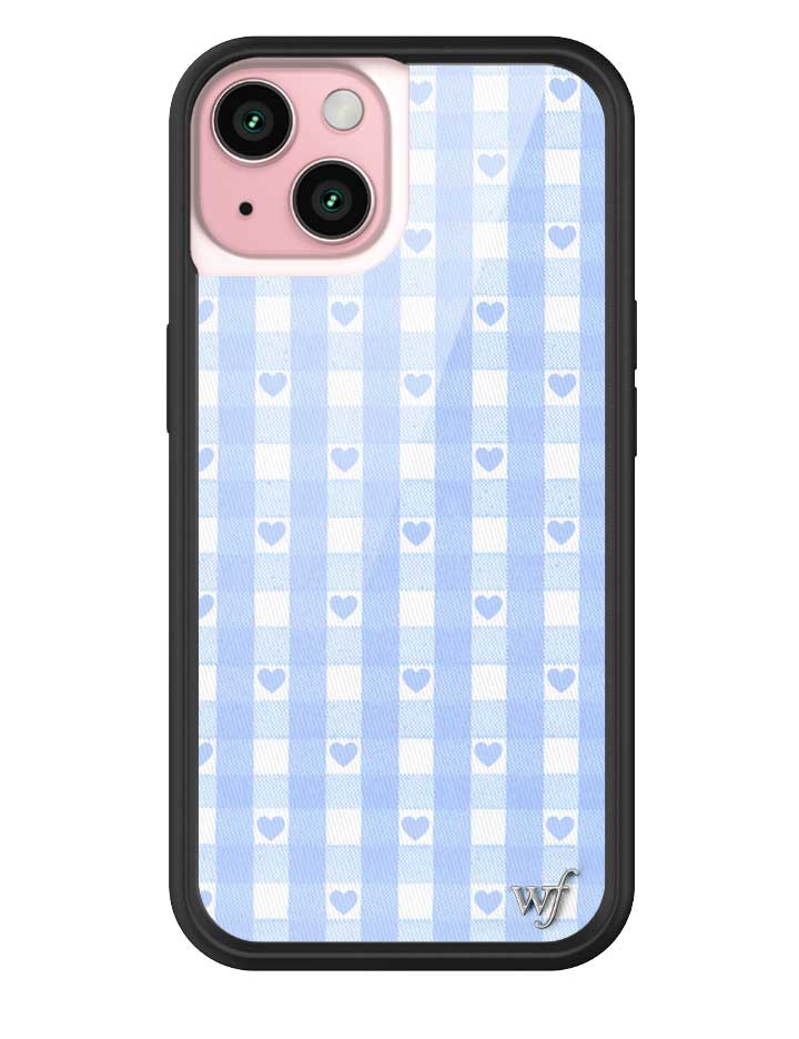 Blue Gingham Hearts iPhone Case from Wildflower Cases
