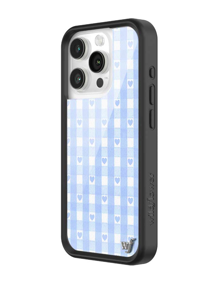 Blue Gingham Hearts iPhone Case from Wildflower Cases