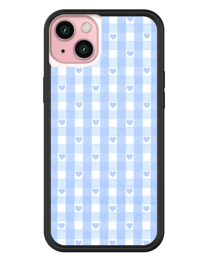 Blue Gingham Hearts iPhone Case from Wildflower Cases