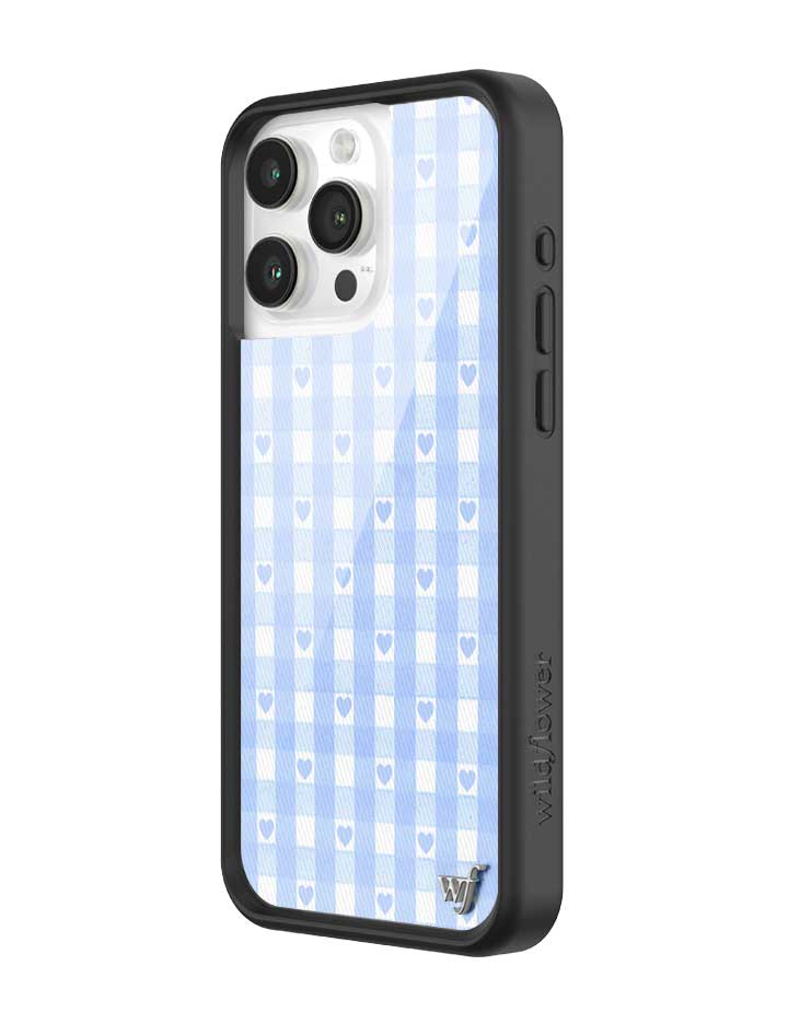 Blue Gingham Hearts iPhone Case from Wildflower Cases