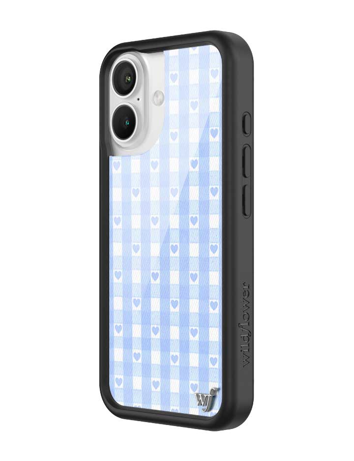Blue Gingham Hearts iPhone Case from Wildflower Cases