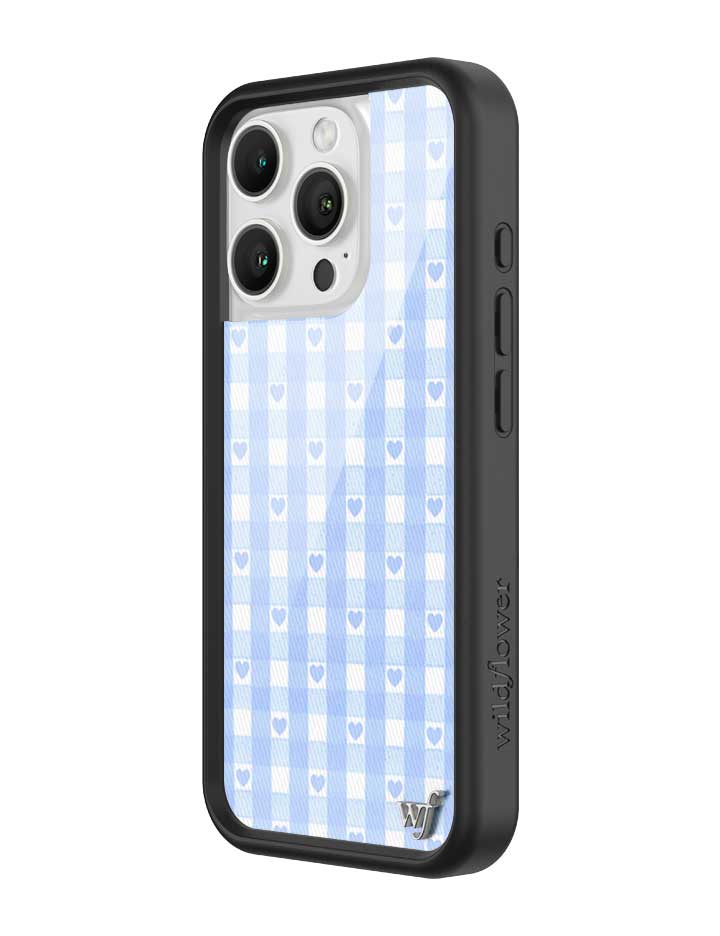 Blue Gingham Hearts iPhone Case from Wildflower Cases