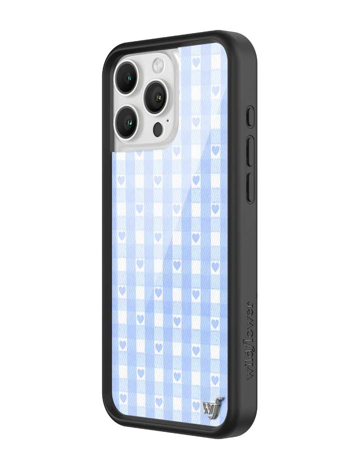 Blue Gingham Hearts iPhone Case from Wildflower Cases