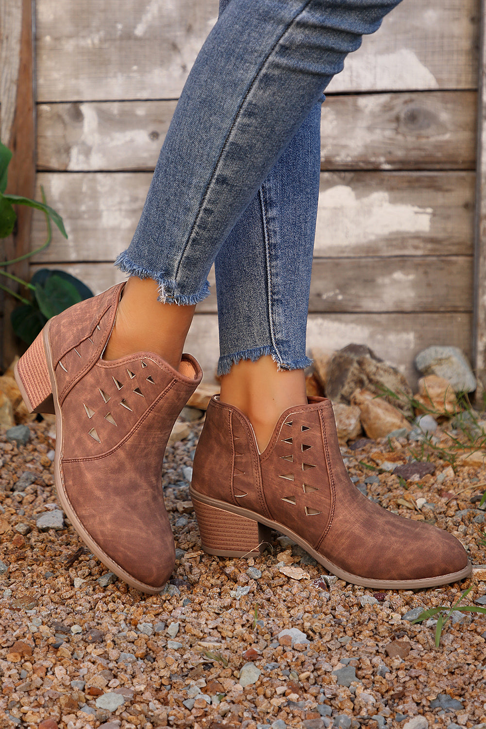 Quinn Cut Out Suede Ankle Boots from Threaded Pear