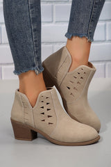 Quinn Cut Out Suede Ankle Boots from Threaded Pear