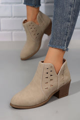 Quinn Cut Out Suede Ankle Boots from Threaded Pear