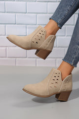 Quinn Cut Out Suede Ankle Boots from Threaded Pear