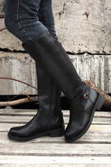 Josie Zipper Knee High Low Heel Boots from Threaded Pear